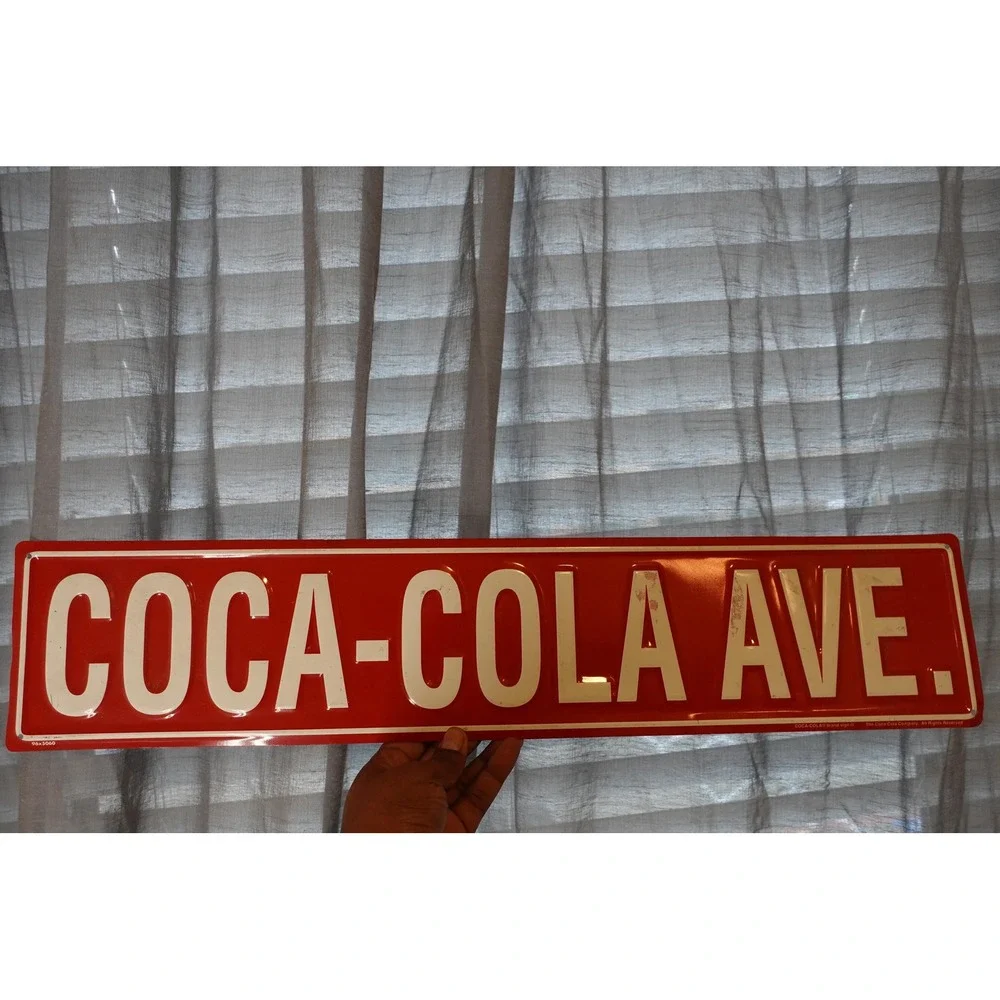 Coca-Cola Avenue‎ Street Sign Metal Embossed Advertising Decor 24X4 in